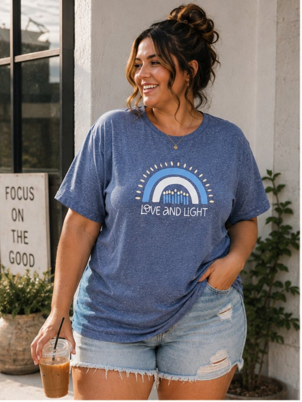 Holiday Time Love & Light Tee XXL Blue